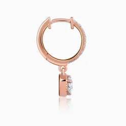 Rose Gold Glittering Solitaire Diamond Drop Earrings