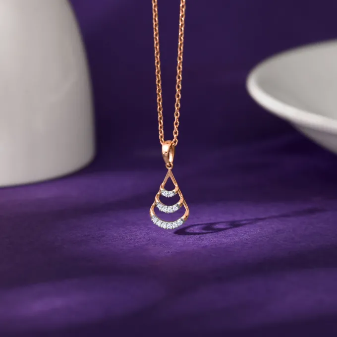 Rose Gold Globule Diamond Pendant