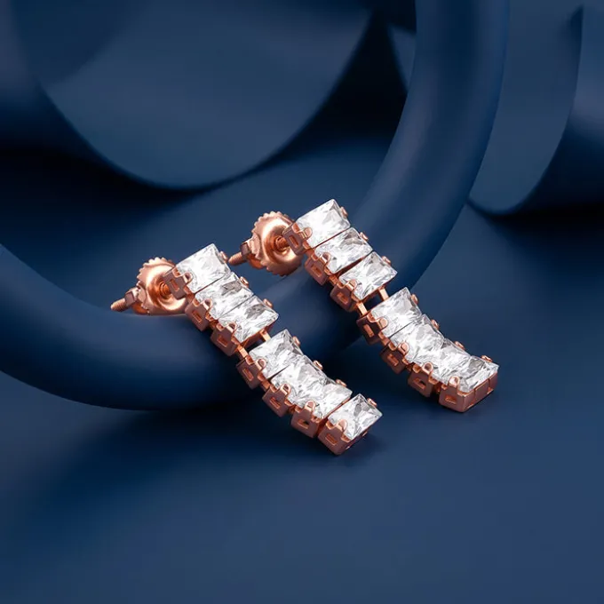 Rose Gold Glow Dangler Earrings
