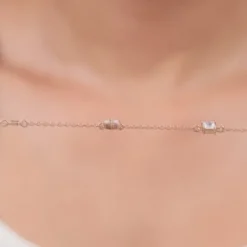 Rose Gold Gometric Charm Necklace