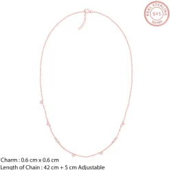 Rose Gold Gometric Charm Necklace