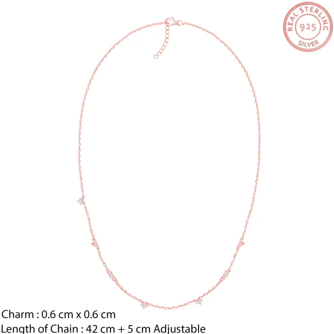 Rose Gold Gometric Charm Necklace