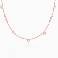 Rose Gold Gometric Charm Necklace