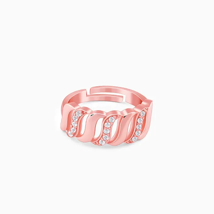 Rose Gold Gracious Wave Ring