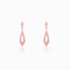 Rose Gold Halo Drop Earrings