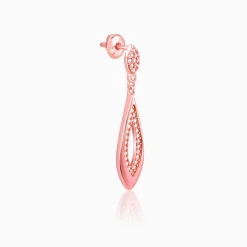 Rose Gold Halo Drop Earrings