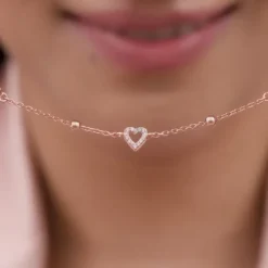 Rose Gold Halo Heart Bracelet
