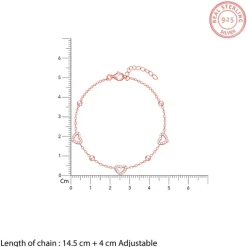 Rose Gold Halo Heart Bracelet