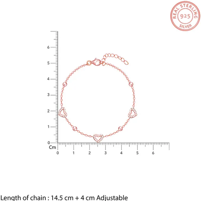 Rose Gold Halo Heart Bracelet