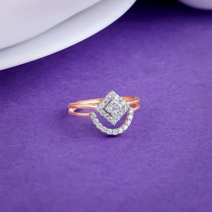 Rose Gold Halo Prism Lab Grown Diamond Ring