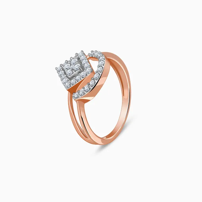 Rose Gold Halo Prism Lab Grown Diamond Ring
