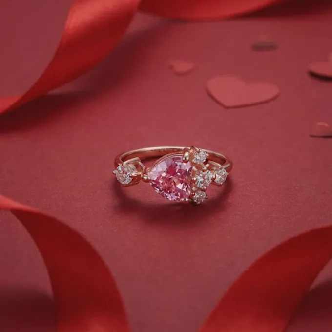 Rose Gold Heart Beat Ring
