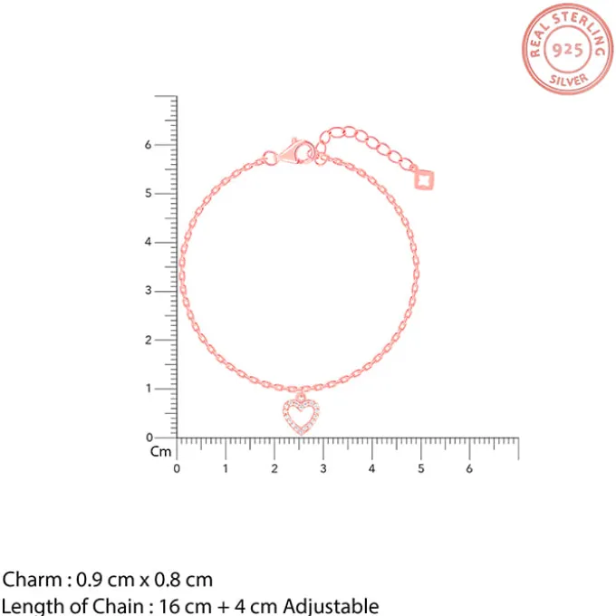Rose Gold Heart Hooked Bracelet