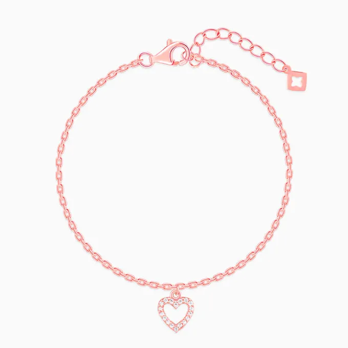 Rose Gold Heart Hooked Bracelet