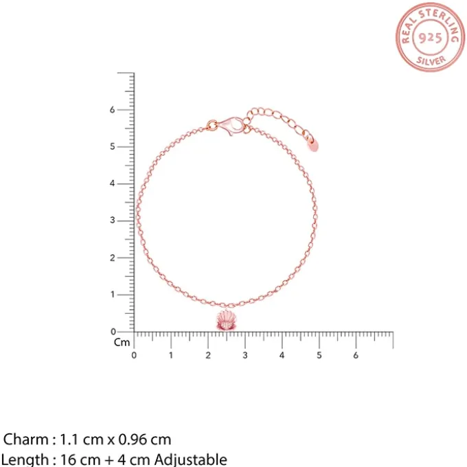Rose Gold Heart in Seashell Bracelet