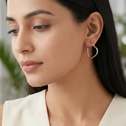 Rose Gold Heart It Hoop Earrings