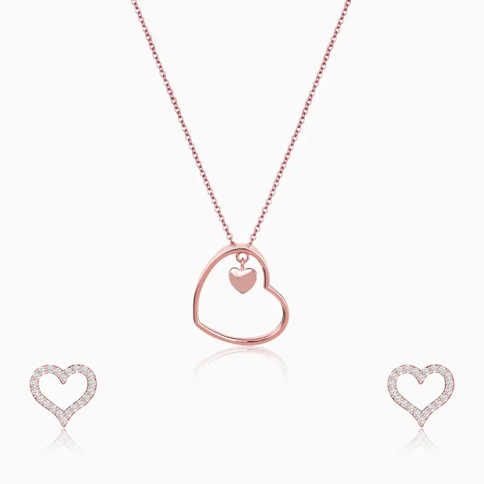 Rose Gold Heart Set