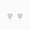 Rose Gold Heart Throb Lab Grown Diamond Earrings