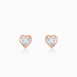 Rose Gold Heart Throb Lab Grown Diamond Earrings