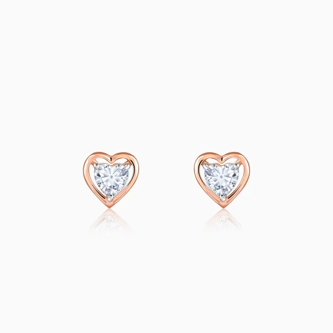 Rose Gold Heart Throb Lab Grown Diamond Earrings