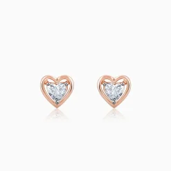 Rose Gold Heart Throb Lab Grown Diamond Earrings