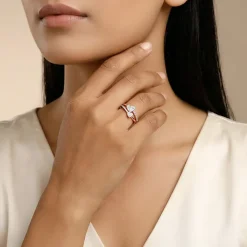 Rose Gold Heart Whisper Ring (Size 12)
