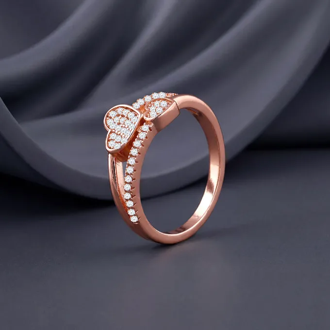 Rose Gold Heart Whisper Ring (Size 12)