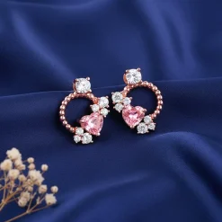 Rose Gold Heartbound Earrings
