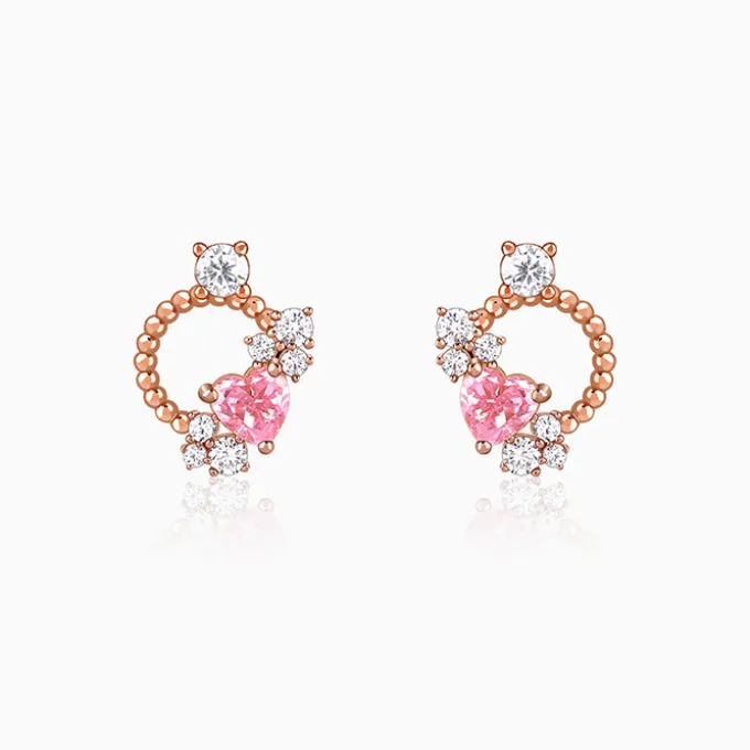 Rose Gold Heartbound Earrings