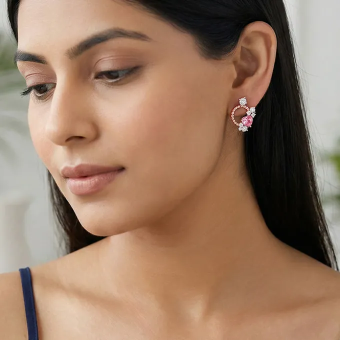 Rose Gold Heartbound Earrings