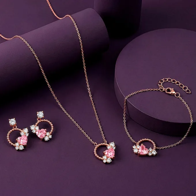 Rose Gold Heartbound Set of 3