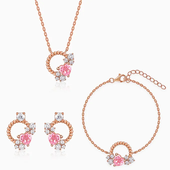 Rose Gold Heartbound Set of 3