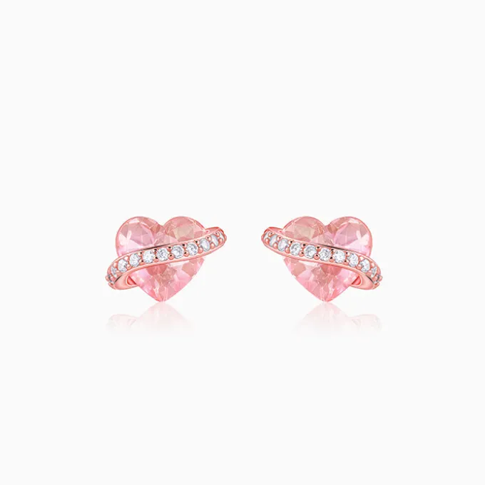 Rose Gold Heartlet Glow Studs