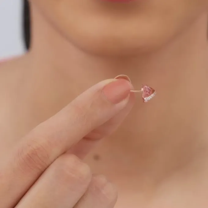 Rose Gold Heartlet Glow Studs