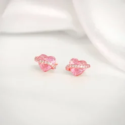 Rose Gold Heartlet Glow Studs