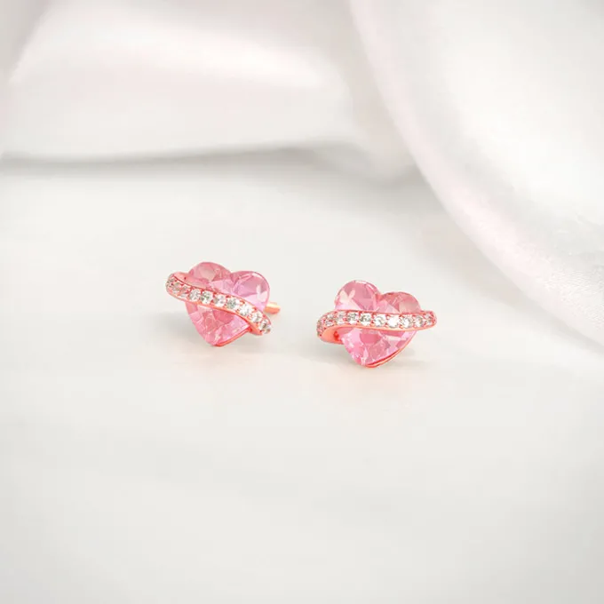 Rose Gold Heartlet Glow Studs