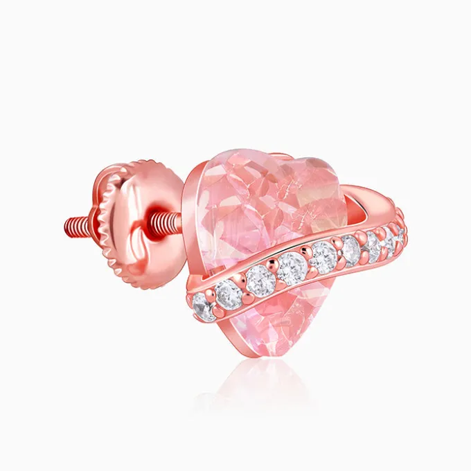 Rose Gold Heartlet Glow Studs