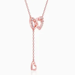 Rose Gold Hearts Dripping with Love Necklace