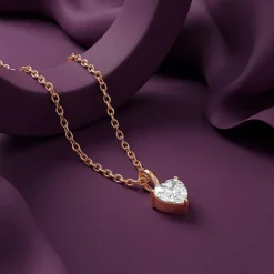 Rose Gold Heartshow Pendant with Link Chain