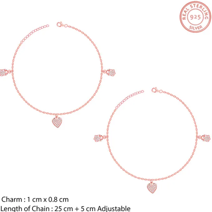Rose Gold Hearty Anklet
