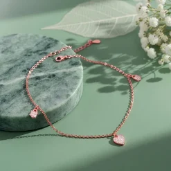 Rose Gold Hearty Anklet
