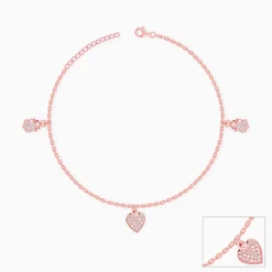 Rose Gold Hearty Anklet