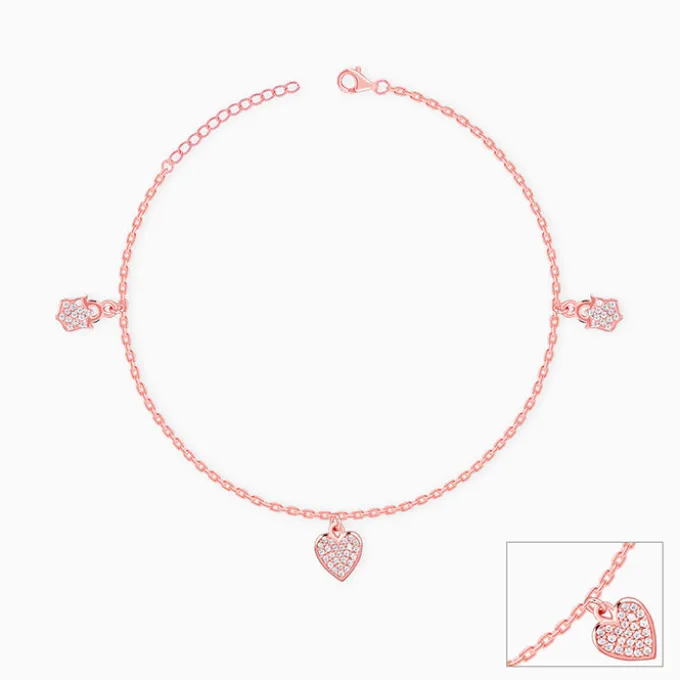 Rose Gold Hearty Anklet