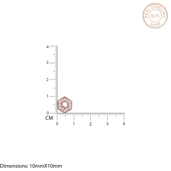 Rose Gold Hexagon Geometry Earrings