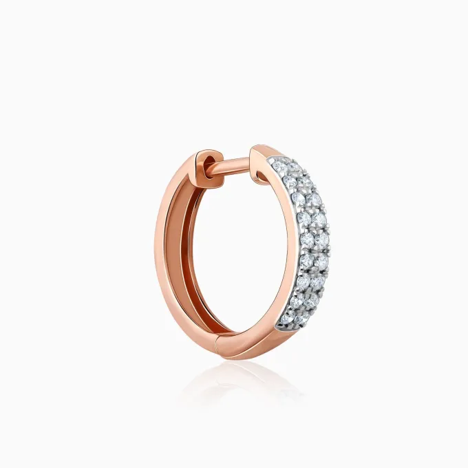 Rose Gold Huggies Lab Grown Diamond Earrings