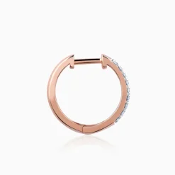 Rose Gold Huggies Lab Grown Diamond Earrings