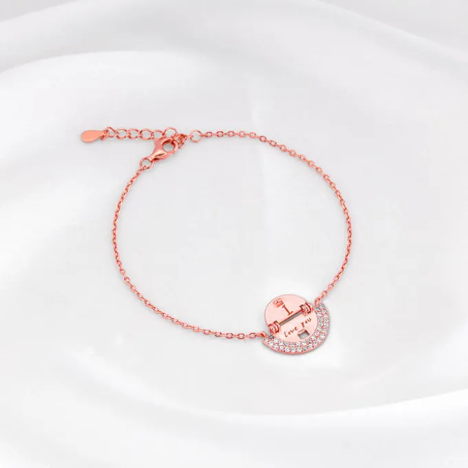 Rose Gold I Heart You Bracelet