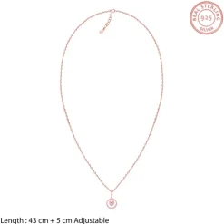 Rose Gold In The Circle of Your Love Pendant with Chain