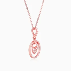 Rose Gold In The Circle of Your Love Pendant with Chain
