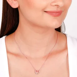 Rose Gold Infinite Love in Heart Necklace
